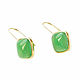 Earrings with green agate, green agate earrings in gold. Earrings. Irina Moro. My Livemaster. Фото №5