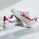 Кроссовки белые Nike Air Force 1 унисекс, кастом, ручная роспись,аниме. Кроссовки. O-Go-Art.Кастомизация одежды и обуви. Ярмарка Мастеров.  Фото №6