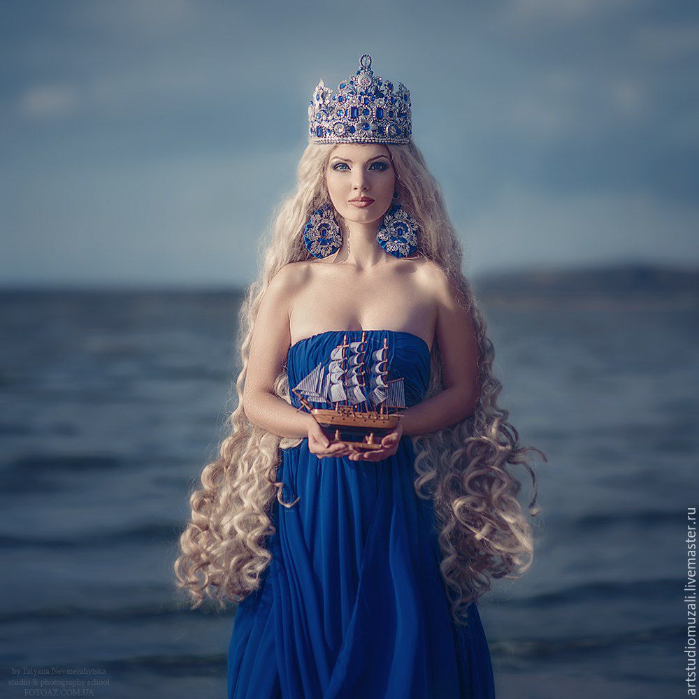 Песня королева морей. Царица морская Владычица. Образ принцессы. Красавица в короне. Образ русалки для фотосессии.