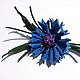 Brooch leather cornflower, Brooches, Moscow,  Фото №1