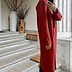 Красное пальто длинное женское из 80% шерсти с хлопком. Пальто. Rita8481ska. Ярмарка Мастеров.  Фото №6