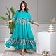Boho dress made of viscose turquoise with sequins, Dresses, Novosibirsk,  Фото №1