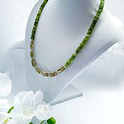 Украшения handmade. Livemaster - original item Necklace and earrings made of sultanite and chrome diopside. Handmade.