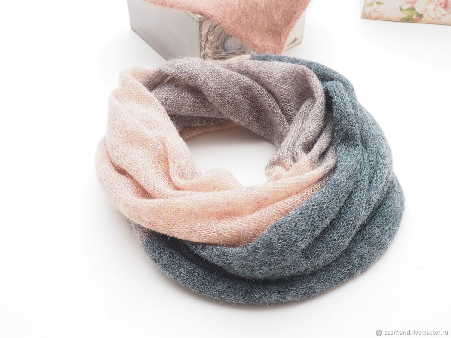 Снуд вязаный женский в два оборота из кид-мохера купить в интернет ...