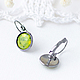 Серьги Green dots (Зеленые точки). Серьги классические. Djayajewel. Интернет-магазин Ярмарка Мастеров.  Фото №2