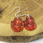 Украшения handmade. Livemaster - original item Fox Day Earrings (Red). Handmade.