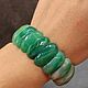 Bracelet natural green agate with a cut, Bead bracelet, Moscow,  Фото №1