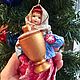 Девочка с самоваром. Елочные игрушки. Тихомирова Ника. Игрушки из ваты. (vatatoys). Интернет-магазин Ярмарка Мастеров.  Фото №2
