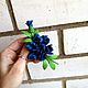 Брошь василек из натуральной кожи. Брошь-булавка. AnnaTikhonovaFlowers. Ярмарка Мастеров.  Фото №4