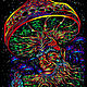 Fluorescent luminous painting 'Wise Mushroom', Ritual attributes, Moscow,  Фото №1