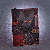 Канцелярские товары handmade. Livemaster - original item Sphynx cat notebook Witch journal Magic Sacred book. Handmade.
