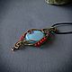 Кулон с голубым опалом и кораллом wire wrap. Кулон. Selena Di украшения wire wrap. Ярмарка Мастеров.  Фото №4