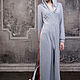 Order Maxi Dress with Hood and Stripes, Grey Cotton Zipper Dress. Lara (EnigmaStyle). Livemaster. . Dresses Фото №3
