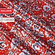  Fabric Atlas ' snow Khokhloma on red '. Fabric. SLAVYANKA. Online shopping on My Livemaster.  Фото №2