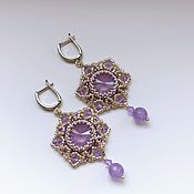 Украшения handmade. Livemaster - original item Lilac mist earrings with Swarovski crystals. Handmade.