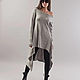 Grey Asymmetrical Sweater/Cozy Sweater/ Sweater Dress/Knit Dress/F1747, Sweaters, Sofia,  Фото №1