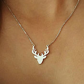 Украшения handmade. Livemaster - original item Deer Chain Pendant 925 Sterling silver (P18). Handmade.