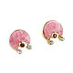 Pink earrings with rhodochrosite, garnet and cubic zirconia, a gift to a friend. Earrings. Irina Moro. My Livemaster. Фото №4