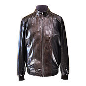 Мужская одежда handmade. Livemaster - original item Men`s jacket, made of genuine python leather and calfskin.. Handmade.
