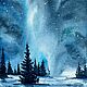 Milky Way winter landscape starry sky painting, Pictures, Kemerovo,  Фото №1