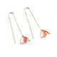 Long Pink Earrings, Transparent Grapefruit Chain Earrings, Thread earring, Moscow,  Фото №1