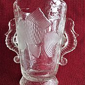 Винтаж handmade. Livemaster - original item Vase J.Inwald Barolac Fish Czechoslovakia Glass 1930s ART DECO. Handmade.