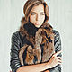 Fox fur scarf in brown, Scarves, Moscow,  Фото №1