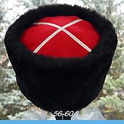 Папаха 58-60 арт.954 комбинированная кавказская шапка меховая овечья