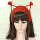 Headband with ears Squirrel, knitted hair red. Bandage. Space Cat Knitting. Online shopping on My Livemaster.  Фото №2