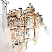 Картины и панно handmade. Livemaster - original item Pictures: Petersburg watercolor (brown grey city architecture). Handmade.