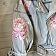 Order Denim jacket with a girl flowers and peonies. Koler-art handpainted wear. Livemaster. . Outerwear Jackets Фото №3