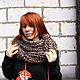 Snood male female red 'Rock'n'roll' (pure wool). Snudy1. IRINA GRUDKINA Handmade Knitwear. My Livemaster. Фото №15