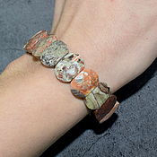 Украшения ручной работы. Ярмарка Мастеров - ручная работа Natural landscape Jasper cut bracelet. Handmade.