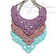 Necklace made of linen knitted openwork three colors purple pink blue len. Necklace. Ritasdreams (ritasdreams). My Livemaster. Фото №5