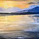 Oil painting: ORANGE SUNSET, m / x, 60h40, post-impressionism, Pictures, Moscow,  Фото №1