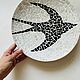 Тарелка интерьерная с ласточкой. Элементы интерьера. All you need is mosaic. Интернет-магазин Ярмарка Мастеров.  Фото №2