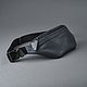 Men's leather waist bag 'Sigma' (Dark gray). Waist Bag. DragonBags - Men's accessories. Online shopping on My Livemaster.  Фото №2