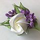 Hair clip with rose and lilac, Hairpins, Voskresensk,  Фото №1