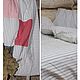 Постельное белье (белое в полоску) из вареного хлопка 1,5-спальное. Комплекты постельного белья. Товары для дома. IZUMVILL. Ярмарка Мастеров.  Фото №6