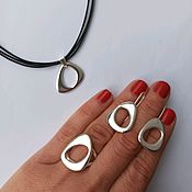 Украшения handmade. Livemaster - original item ring geometric. Earrings, geometric pendant.. Handmade.