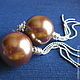 Order Earrings 'Bronze color' Large balls Pearls Majorca. Rimliana - the breath of the nature (Rimliana). Livemaster. . Earrings Фото №3