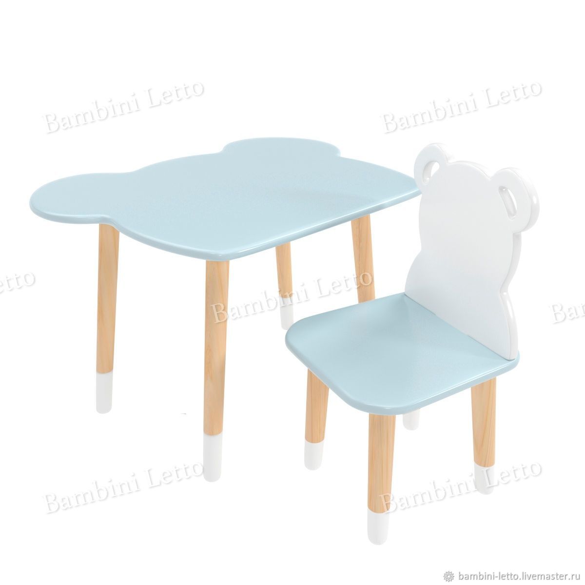 Детский стол и стул Мишка из дерева и МДФ в интернет-магазине Ярмарка ...