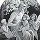 Винтаж: Старинный гобелен картина Vierge et anges шёлк Францияя, Картины винтажные, Орлеан,  Фото №1