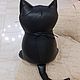 Кожаный черный кот. Мягкие игрушки. TE.BAGS. Ярмарка Мастеров.  Фото №6