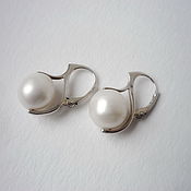 Украшения handmade. Livemaster - original item Earrings Notes of white pearl, pearl earrings. Handmade.