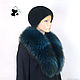Luxurious blue fur detachable collar boa raccoon fur. Collars. Mishan (mishan). Online shopping on My Livemaster.  Фото №2