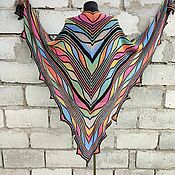 Аксессуары handmade. Livemaster - original item Shawl Summer Colored Bright Knitted Large Shawl Moth Bamboo. Handmade.