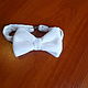 Polar bear bow Tie, white velvet, Wedding Jewelry Sets, Moscow,  Фото №1