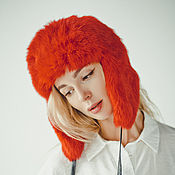 Аксессуары handmade. Livemaster - original item Red Real Fur Hat. Handmade.