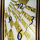 Часы витражные "Белое солнце", фьюзинг стекла с золотом. Арт-Деко (Art Deco), абстракция.  Фото 1.